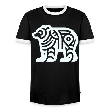 Ours du zodiaque amérindien - T-shirt contrasté Homme - noir/blanc - Devant - AI Model Female 172 light (172cm) & AI Model Male 178 light (178cm)