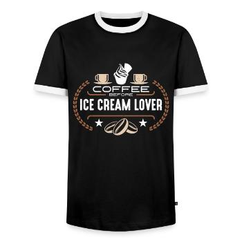 Amateur de crème glacée Café Sweet Ice Coffee Lover - T-shirt contrasté Homme - noir/blanc - Devant - AI Model Female 172 light (172cm) & AI Model Male 178 light (178cm)