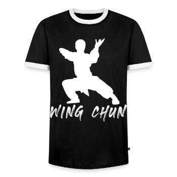 Wing Chun - Männer Kontrast-T-Shirt - Schwarz/Weiß - Vorne - AI Model Female 172 light (172cm) & AI Model Male 178 light (178cm)
