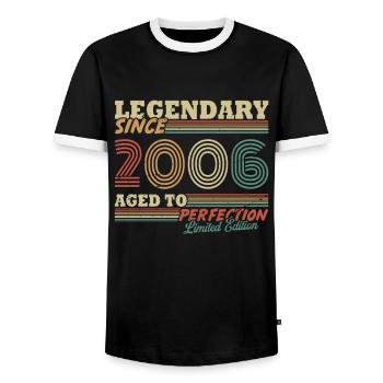 Legendär seit 2006 Vintage Geburtstag Geschenk - T-shirt contrasté Homme - noir/blanc - Devant - AI Model Female 172 light (172cm) & AI Model Male 178 light (178cm)