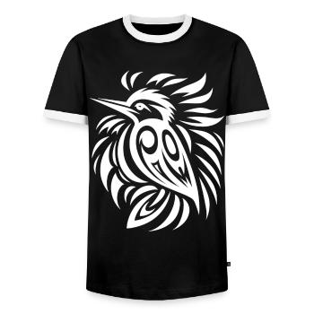 Pic Amérindien Zodiaque - T-shirt contrasté Homme - noir/blanc - Devant - AI Model Female 172 light (172cm) & AI Model Male 178 light (178cm)