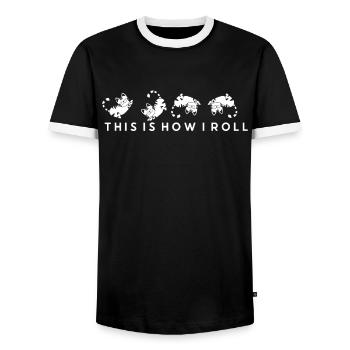 C'est comme ça que je roule mon doux chat - T-shirt contrasté Homme - noir/blanc - Devant - AI Model Female 172 light (172cm) & AI Model Male 178 light (178cm)