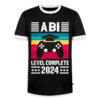 ABI Level Complete 2024 Abitur Abschlussparty - Männer Kontrast-T-Shirt - Schwarz/Weiß - Vorne - AI Model Female 172 light (172cm) & AI Model Male 178 light (178cm)