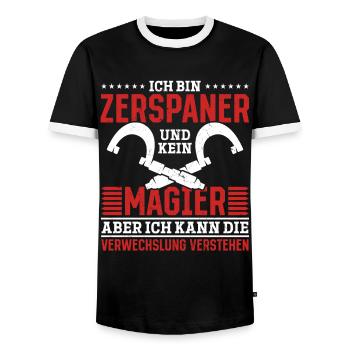 Zerspaner mein Handwerk beherrsche ich meisterhaft - Männer Kontrast-T-Shirt - Schwarz/Weiß - Vorne - AI Model Female 172 light (172cm) & AI Model Male 178 light (178cm)