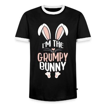Je suis le lapin - T-shirt contrasté Homme - noir/blanc - Devant - AI Model Female 172 light (172cm) & AI Model Male 178 light (178cm)