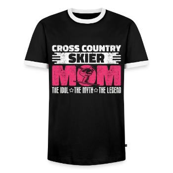 Cross Country Skier Mom The Idol The Nordic Skiing - Männer Kontrast-T-Shirt - Schwarz/Weiß - Vorne - AI Model Female 172 light (172cm) & AI Model Male 178 light (178cm)
