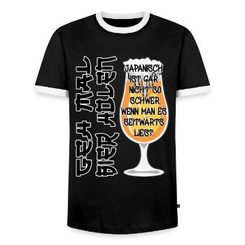 Biertrinker Geh mal Bier holen - Männer Kontrast-T-Shirt - Schwarz/Weiß - Vorne - AI Model Female 172 light (172cm) & AI Model Male 178 light (178cm)