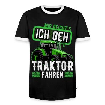 Landwirt Traktorfan Traktor Traktorfahrer Trecker - Männer Kontrast-T-Shirt - Schwarz/Weiß - Vorne - AI Model Female 172 light (172cm) & AI Model Male 178 light (178cm)