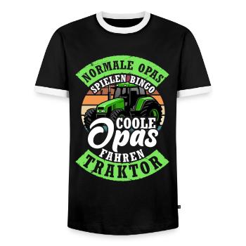 Landwirt Traktorfan Traktor Opa Treckerfahrer - Männer Kontrast-T-Shirt - Schwarz/Weiß - Vorne - AI Model Female 172 light (172cm) & AI Model Male 178 light (178cm)