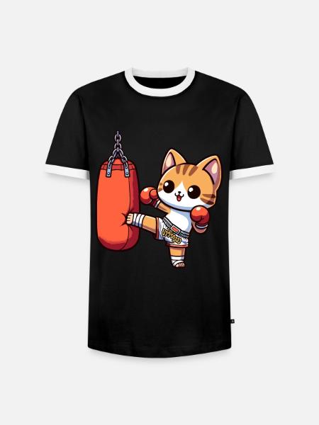 Boxeo Muay Thai, Boxeo Tailandés Kickboxing, Kickboxer - Camiseta contraste hombre - negro/blanco