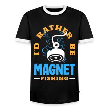 Magnetfischen Detektion Schatzsuche - Männer Kontrast-T-Shirt - Schwarz/Weiß - Vorne - AI Model Female 172 light (172cm) & AI Model Male 178 light (178cm)