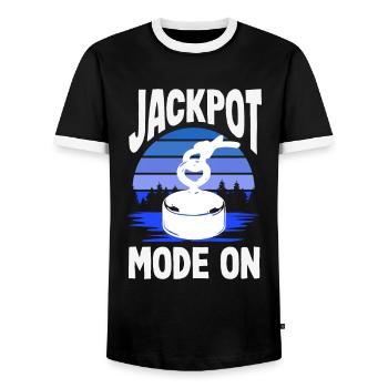 Magnetfischen Detektion Schatzsuche - Männer Kontrast-T-Shirt - Schwarz/Weiß - Vorne - AI Model Female 172 light (172cm) & AI Model Male 178 light (178cm)