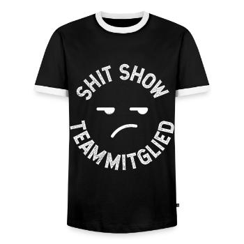 Bürokollege Shit Show Team Mitglied Coworker - Männer Kontrast-T-Shirt - Schwarz/Weiß - Vorne - AI Model Female 172 light (172cm) & AI Model Male 178 light (178cm)