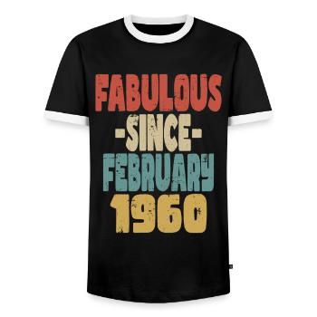 Fabuleux février 1960 - T-shirt contrasté Homme - noir/blanc - Devant - AI Model Female 172 light (172cm) & AI Model Male 178 light (178cm)