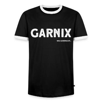 Garnichts Geschenk Lustiges Garnix - Männer Kontrast-T-Shirt - Schwarz/Weiß - Vorne - AI Model Female 172 light (172cm) & AI Model Male 178 light (178cm)