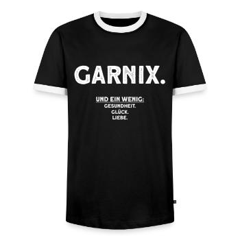 Garnichts Geschenk Lustiges Garnix - Männer Kontrast-T-Shirt - Schwarz/Weiß - Vorne - AI Model Female 172 light (172cm) & AI Model Male 178 light (178cm)