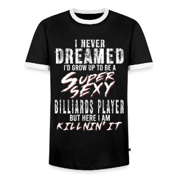 Super Sexy Billardspieler Billard Geschenk Spruch - Männer Kontrast-T-Shirt - Schwarz/Weiß - Vorne - AI Model Female 172 light (172cm) & AI Model Male 178 light (178cm)