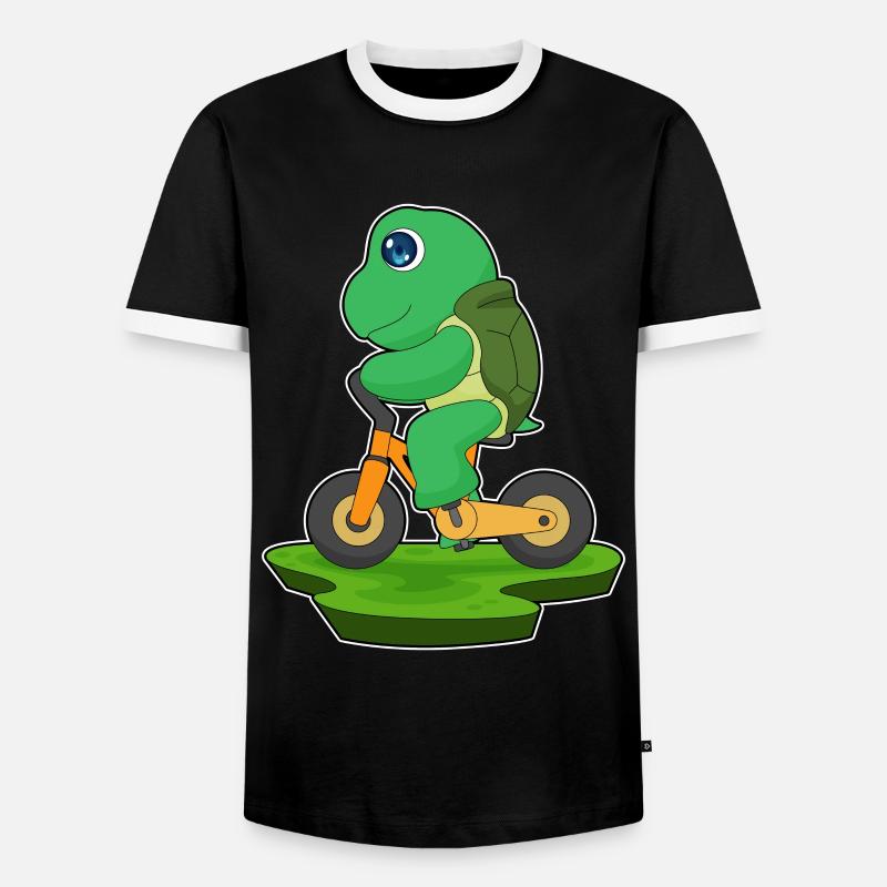 Turtle Bicycle - Men's Ringer Shirt - black/white