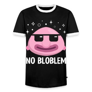 Funny Blobfish Sea Creature - Men's Ringer Shirt - black/white - Front - AI Model Female 172 light (172cm) & AI Model Male 178 light (178cm)