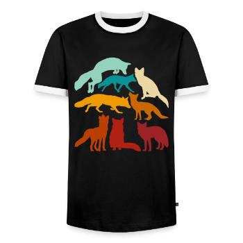 Cadeaux amusants pour les amoureux du renard - T-shirt contrasté Homme - noir/blanc - Devant - AI Model Female 172 light (172cm) & AI Model Male 178 light (178cm)