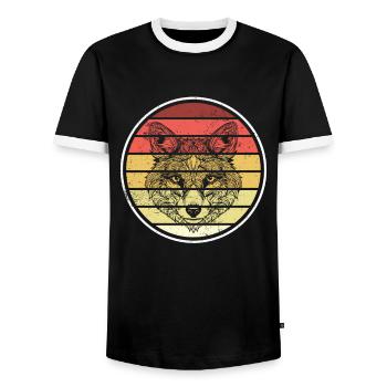 Cadeaux amusants pour les amoureux du renard - T-shirt contrasté Homme - noir/blanc - Devant - AI Model Female 172 light (172cm) & AI Model Male 178 light (178cm)