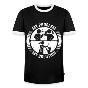 Animal Trainer My Problem My Pictogram Mom Dad - Men's Ringer Shirt - black/white - Front - AI Model Female 172 light (172cm) & AI Model Male 178 light (178cm)