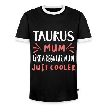 I went from mom to mom to be great - Men's Ringer Shirt - black/white - Front - AI Model Female 172 light (172cm) & AI Model Male 178 light (178cm)
