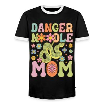 Groovy Snake Maman Serpent Meme - T-shirt contrasté Homme - noir/blanc - Devant - AI Model Female 172 light (172cm) & AI Model Male 178 light (178cm)