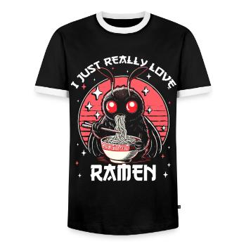 Really Love Ramen - Männer Kontrast-T-Shirt - Schwarz/Weiß - Vorne - AI Model Female 172 light (172cm) & AI Model Male 178 light (178cm)
