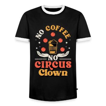 Circus Clown No Coffee Circus Staff Coffee Lover - Men's Ringer Shirt - black/white - Front - AI Model Female 172 light (172cm) & AI Model Male 178 light (178cm)
