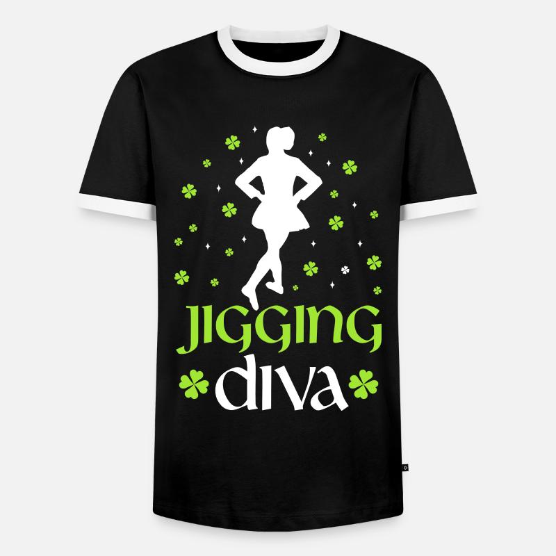 Irish Dance Irish Dancing - Men's Ringer Shirt - black/white