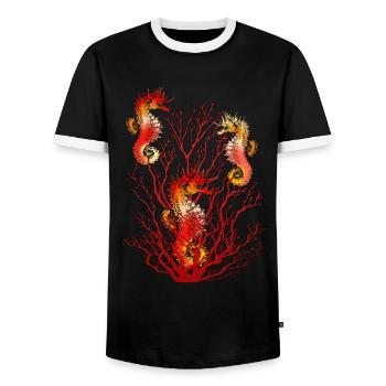 Hippocampe - T-shirt contrasté Homme - noir/blanc - Devant - AI Model Female 172 light (172cm) & AI Model Male 178 light (178cm)