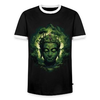 Bouddhisme Yoga Bouddhiste Zen Méditation Bouddha - T-shirt contrasté Homme - noir/blanc - Devant - AI Model Female 172 light (172cm) & AI Model Male 178 light (178cm)