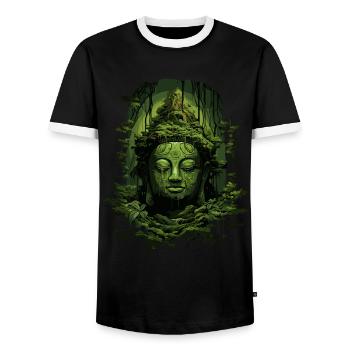 Bouddhisme Yoga Bouddhiste Zen Méditation Bouddha - T-shirt contrasté Homme - noir/blanc - Devant - AI Model Female 172 light (172cm) & AI Model Male 178 light (178cm)
