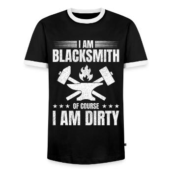 Blacksmithing I Am Blacksmith Of Course I Am Dirty - Männer Kontrast-T-Shirt - Schwarz/Weiß - Vorne - AI Model Female 172 light (172cm) & AI Model Male 178 light (178cm)