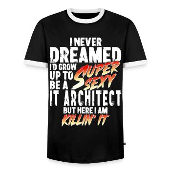Super Sexy IT-Architekt IT-Architektur Geschenk - Männer Kontrast-T-Shirt - Schwarz/Weiß - Vorne - AI Model Female 172 light (172cm) & AI Model Male 178 light (178cm)