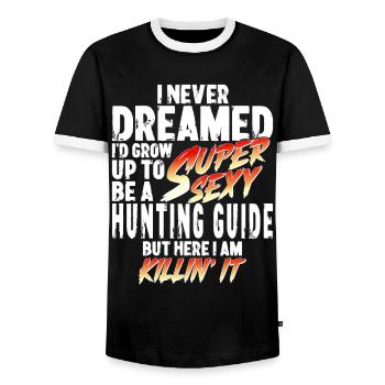 Super Sexy Guide de chasse Guide de chasse cadeau - T-shirt contrasté Homme - noir/blanc - Devant - AI Model Female 172 light (172cm) & AI Model Male 178 light (178cm)