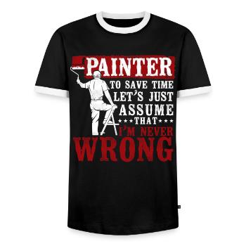 House Painter Decorator I'm A - Männer Kontrast-T-Shirt - Schwarz/Weiß - Vorne - AI Model Female 172 light (172cm) & AI Model Male 178 light (178cm)