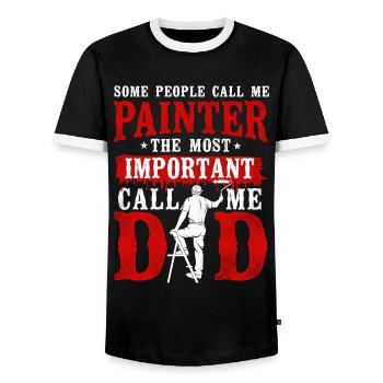 House Painter Decorator Dad Some - Men's Ringer Shirt - black/white - Front - AI Model Female 172 light (172cm) & AI Model Male 178 light (178cm)