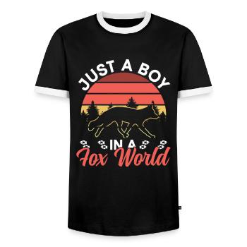 Cadeaux amusants pour les amoureux du renard - T-shirt contrasté Homme - noir/blanc - Devant - AI Model Female 172 light (172cm) & AI Model Male 178 light (178cm)