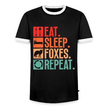 Cadeaux amusants pour les amoureux du renard - T-shirt contrasté Homme - noir/blanc - Devant - AI Model Female 172 light (172cm) & AI Model Male 178 light (178cm)