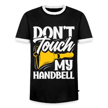 Choral Musical Instrument Hand Bell - Men's Ringer Shirt - black/white - Front - AI Model Female 172 light (172cm) & AI Model Male 178 light (178cm)