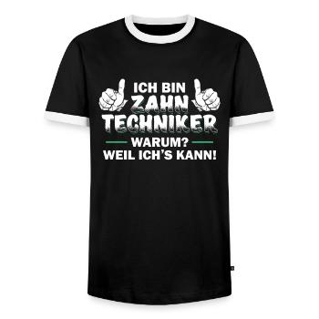 Zahntechnik lustiger Zahntechniker Spruch - Männer Kontrast-T-Shirt - Schwarz/Weiß - Vorne - AI Model Female 172 light (172cm) & AI Model Male 178 light (178cm)