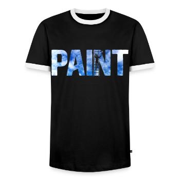 House Painter Decorator Paint - Men's Ringer Shirt - black/white - Front - AI Model Female 172 light (172cm) & AI Model Male 178 light (178cm)