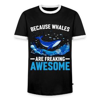 Weil Wale verdammt geil sind - Männer Kontrast-T-Shirt - Schwarz/Weiß - Vorne - AI Model Female 172 light (172cm) & AI Model Male 178 light (178cm)