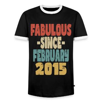 Fabuleux Février 2015 - T-shirt contrasté Homme - noir/blanc - Devant - AI Model Female 172 light (172cm) & AI Model Male 178 light (178cm)