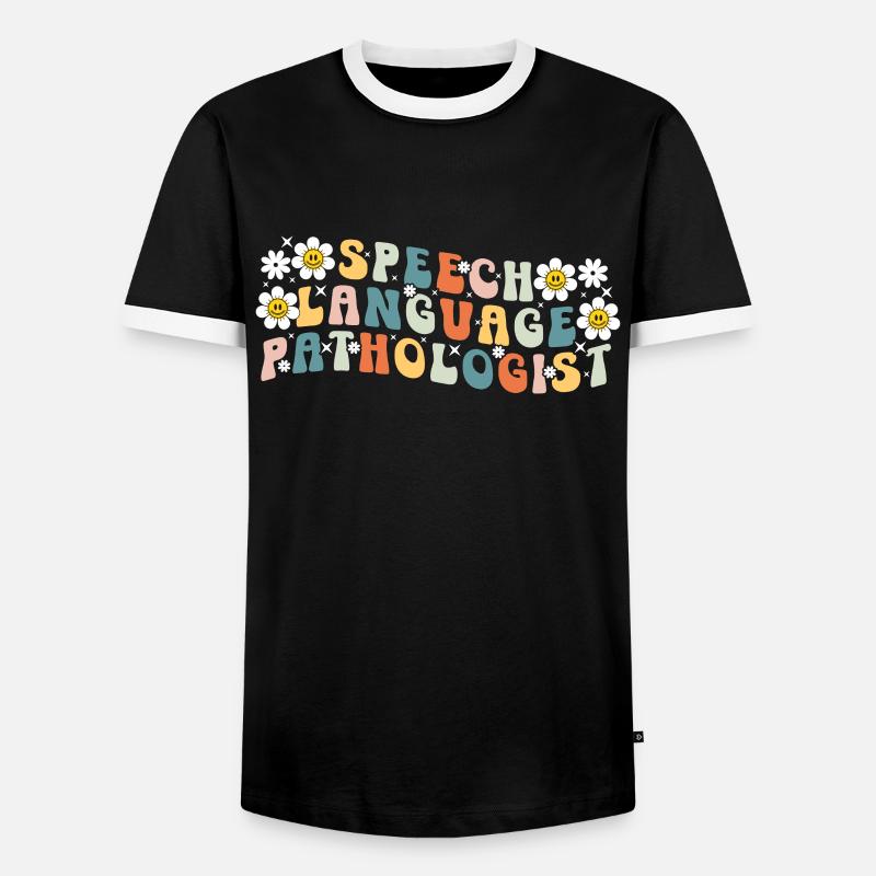 Groovy Speech Language Pathologist SLP - Männer Kontrast-T-Shirt - Schwarz/Weiß