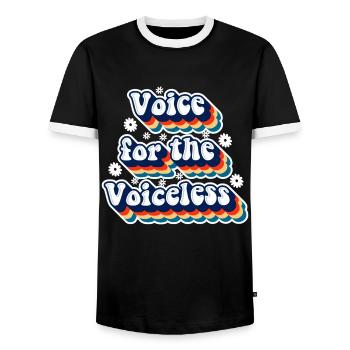 Groovy Speech Language Pathologist SLP - Men's Ringer Shirt - black/white - Front - AI Model Female 172 light (172cm) & AI Model Male 178 light (178cm)