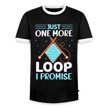 Crochet Lover Funny Loop & Hook Design - Männer Kontrast-T-Shirt - Schwarz/Weiß - Vorne - AI Model Female 172 light (172cm) & AI Model Male 178 light (178cm)