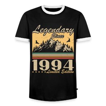 Légendaire depuis 1994 Vintage Vintage Anniversaire - T-shirt contrasté Homme - noir/blanc - Devant - AI Model Female 172 light (172cm) & AI Model Male 178 light (178cm)